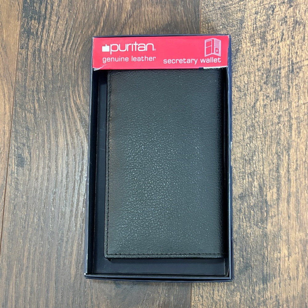 Puritan Black Pebbled Leather Secretary Wallet